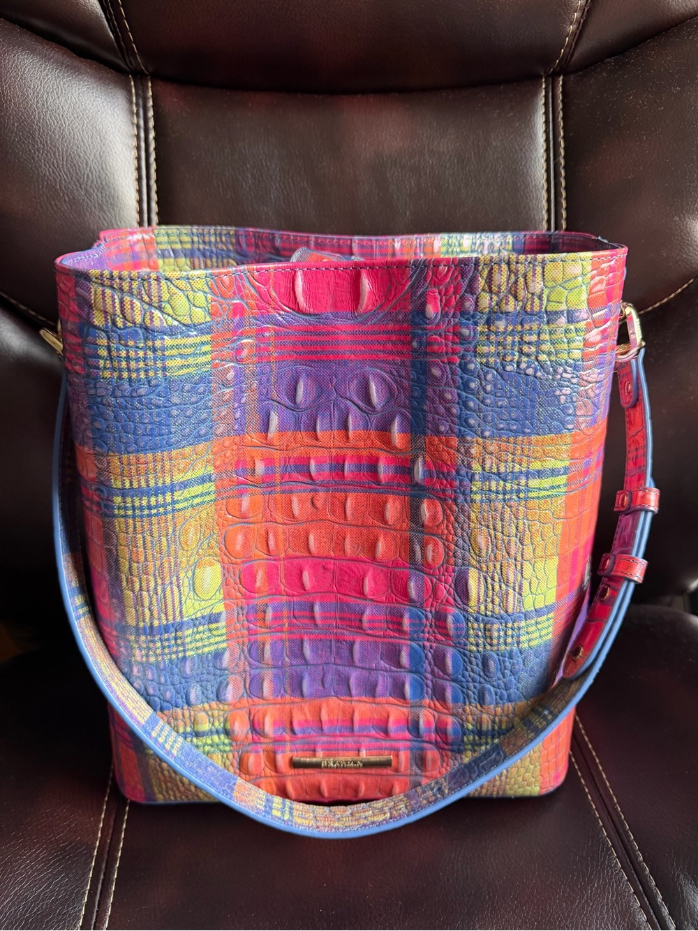 NEW
Brahmin Colorful Croc-Embossed Shoulder Bag - Multicolor - Picture 5 of 16